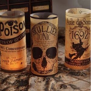 NEW Bethany Lowe Halloween Apothecary Luminary Covers (Set of 6)